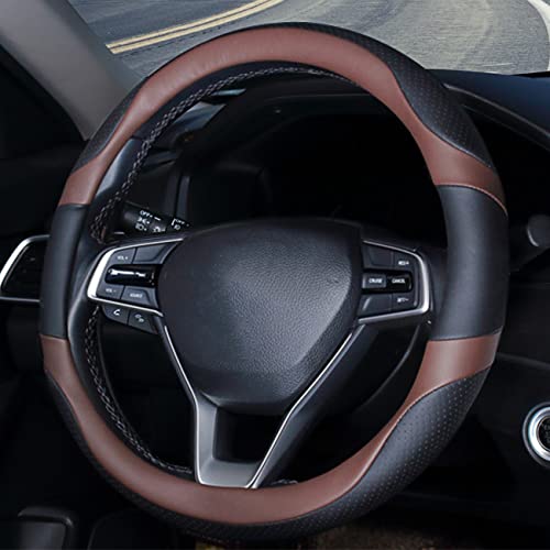 Coofig Car Steering Wheel Cover with Durable PU Leather Universal 19 inch Fit for Car Truck SUV Breathable Anti Slip Auto Steering Wheel Covers for Men and Women - Image 1