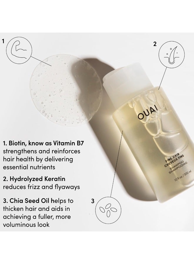 OUAI Fine Shampoo + Conditioner Set. Free from Sulfates. 10 oz Each. - Image 3