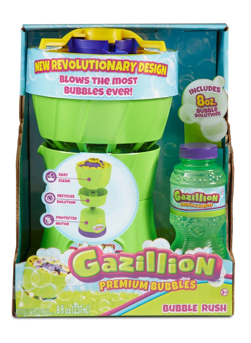 Gazillion Bubble Rush Machine with 8-Ounces Bubble Solution, Battery Operated | Toy Bubbles | Outdoor Play | Party Favors for Kids | Bubble Blower | Gift for Kids and Adults - Image 1