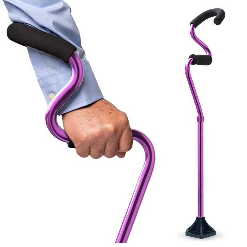 StrongArm Comfort Cane Self Standing Lightweight Adjustable Walking Cane Stabilizes Wrist Provides Extra Support Stability Ergonomic Forearm Grip Canes for Men Women Purple - Image 3