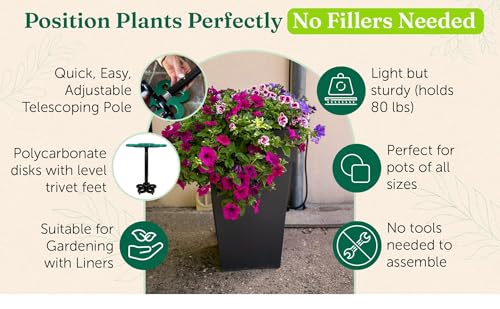 Lift Kit Planter Insert Tall Column Plant Riser Fill Bottom of Tall Flower Pots and Large Plant Containers | Indoor and Outdoor (11-17" Rise, 10" Base, 10" Top) - Image 5
