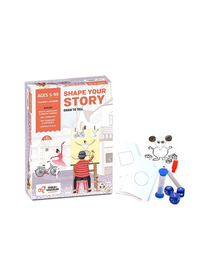 Chalk and Chuckles Shape Your Story, Drawing and Storytelling Card Game, Creativity and Fun Age 5-99 Year, Gifts for Girls, Boys, Adults - Image 1