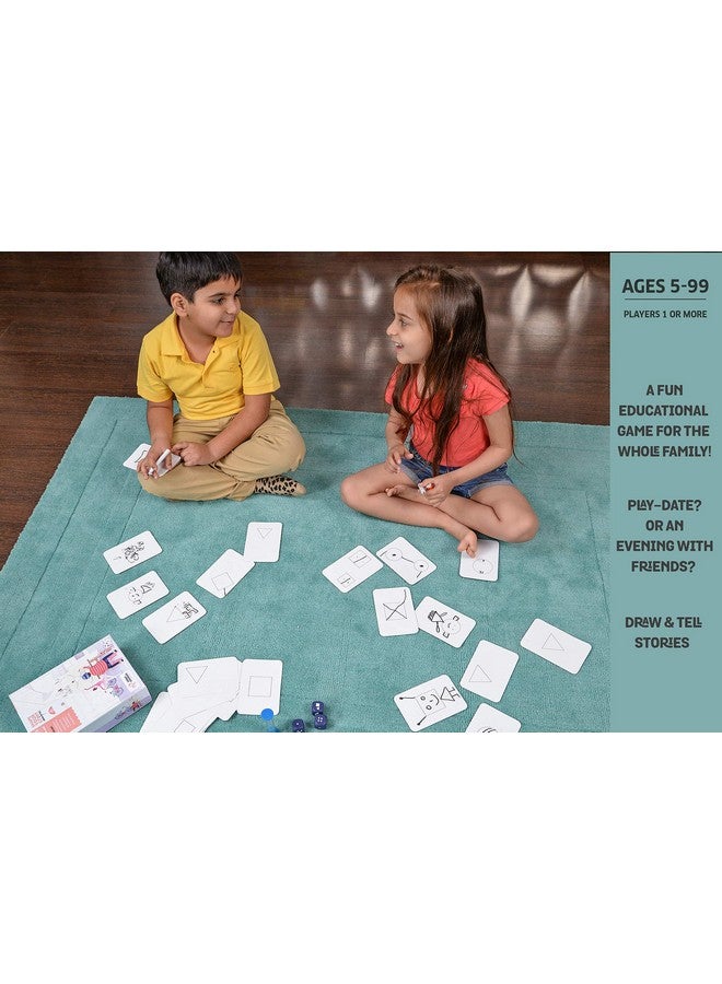 Chalk and Chuckles Shape Your Story, Drawing and Storytelling Card Game, Creativity and Fun Age 5-99 Year, Gifts for Girls, Boys, Adults - Image 2