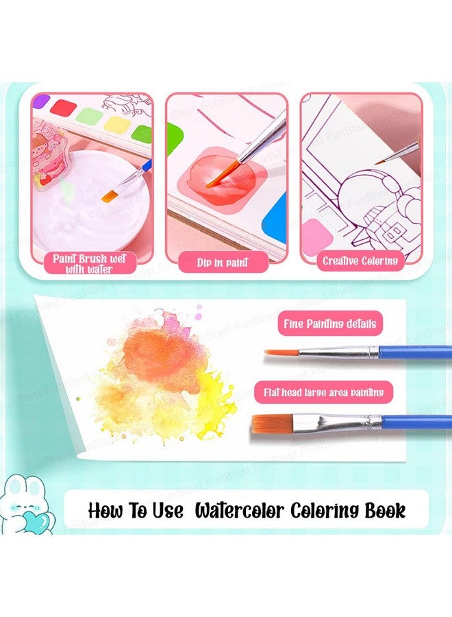 فنبلاست كتاب تلوين فن بلاست بالألوان المائية - كتاب رسم ورسم 2 في 1 مع فرشاة رسم، علامة مرجعية للأطفال، كتاب سحري مائي للأطفال، 20 ورقة كتاب رسم فضاء للأطفال (فضاء) - Image 3