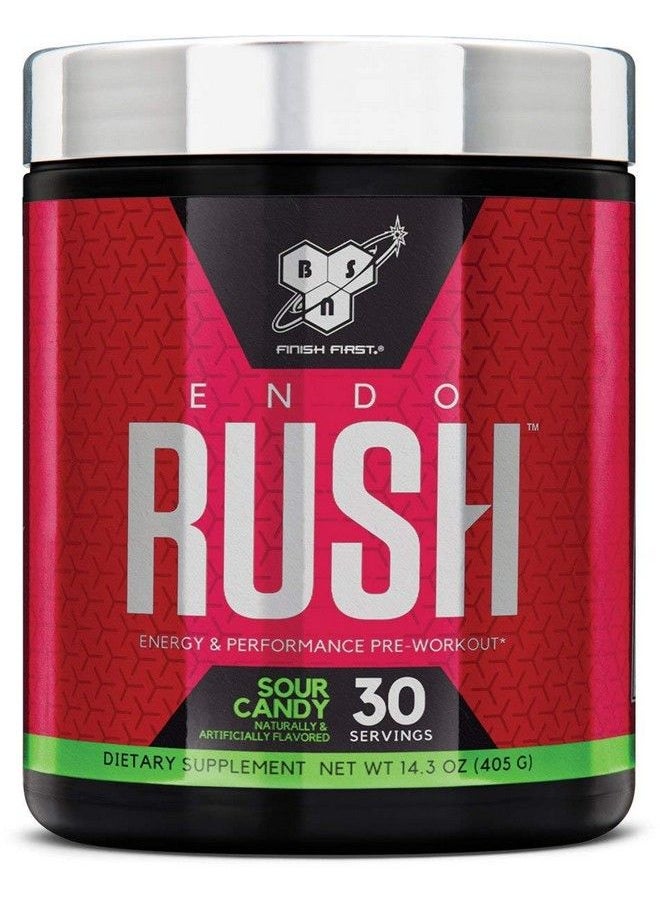 BSN - Endorush Pre Workout Powder Energy Supplement For Men And Women 300Mg Of Caffeine With Betaalanine And Creatine Sour Candy 30 Servings 14.3 Ounce (Pack Of 1) - Image 1