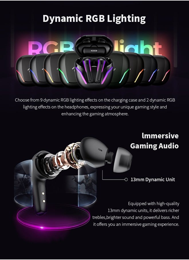 havit - Gaming Earbuds, 3D Stereo, 2.4GHz Dongle/Bluetooth 5.3, with Noise Reduction Microphone, Suitable for PC, PS5, PS4, Switch, VR - Image 1