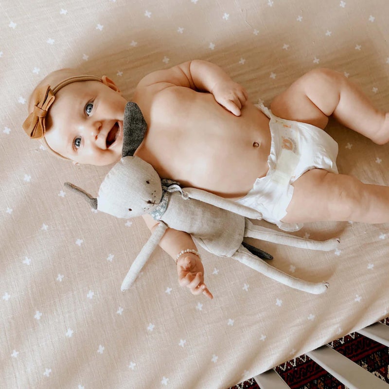 Little Unicorn Premium Crib Sheet | Breathable & Super-Soft Muslin Fabric (Taupe Cross) - Image 5