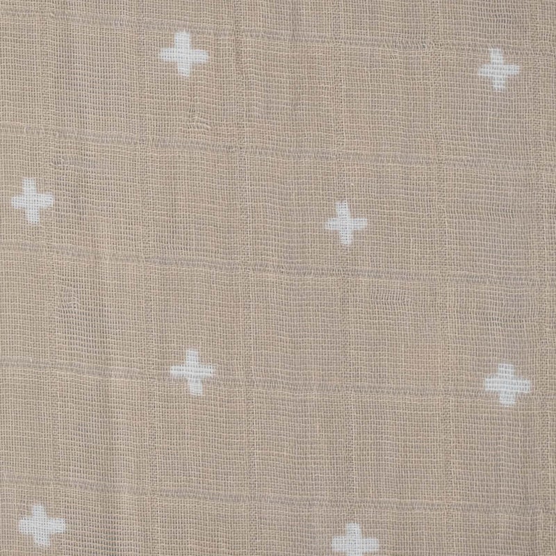 Little Unicorn Premium Crib Sheet | Breathable & Super-Soft Muslin Fabric (Taupe Cross) - Image 3