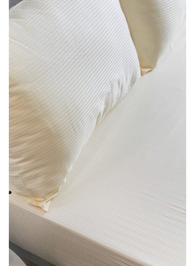 محلة ملاية سرير بأستك - ساتان Ivory - 120 *200 +35 cm-قطن مصري 100% - Image 2