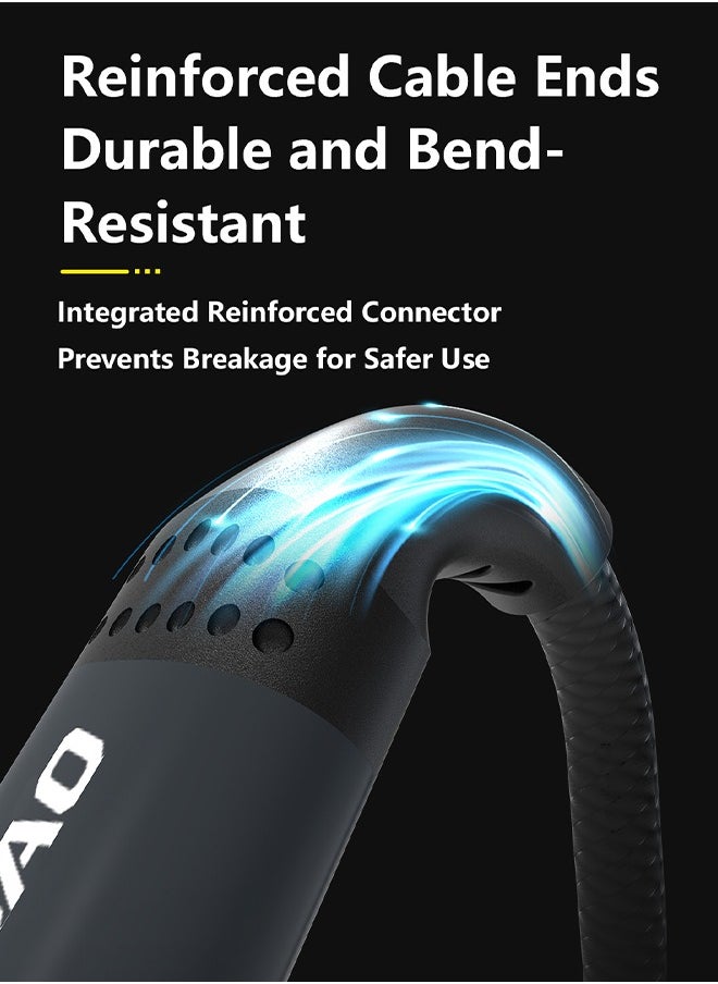DUDAO - USB-C to Lightning Cable, PD30W Type-C to Lightning Fast Charging Cable, High-Density Nylon Braided, Durable & Bend-Resistant, Suitable for All Lightning Port Devices, 2M - Image 1
