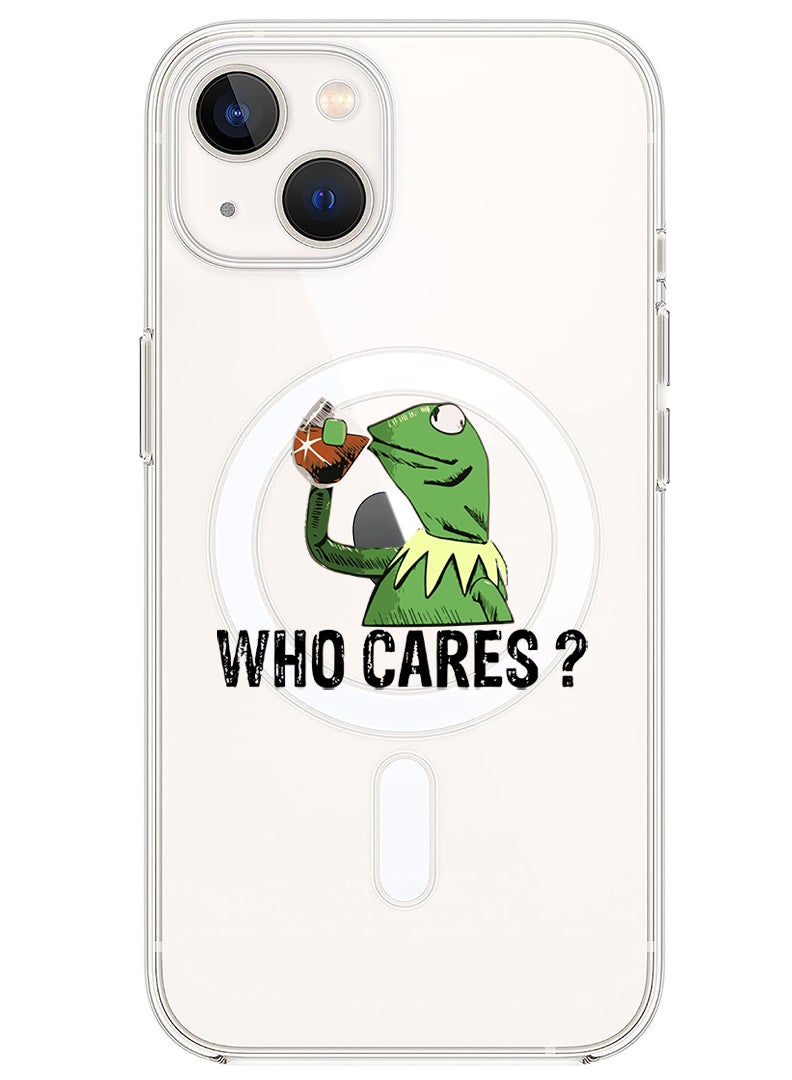 Theodor Magnetic Case for iPhone 14 6.1-inch Compatible with MagSafe Wireless Charging, Shockproof Phone Bumper Cover Who cares black copy - Image 1