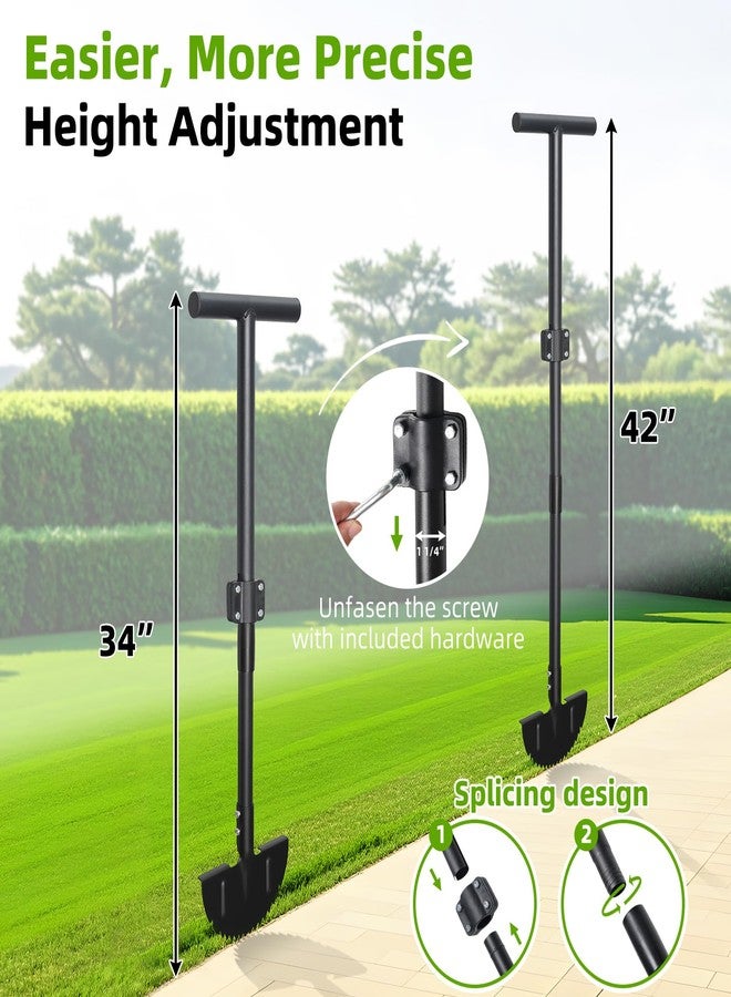 Lilyvane Lawn Edger, 42 Inch Half Moon Manual Edger Lawn Tool, Heavy Duty Saw Tooth Driveway Sidewalk Flower Bed Landscaping Grass Step Edging Tool, T-Grip, Long Handle - Image 4