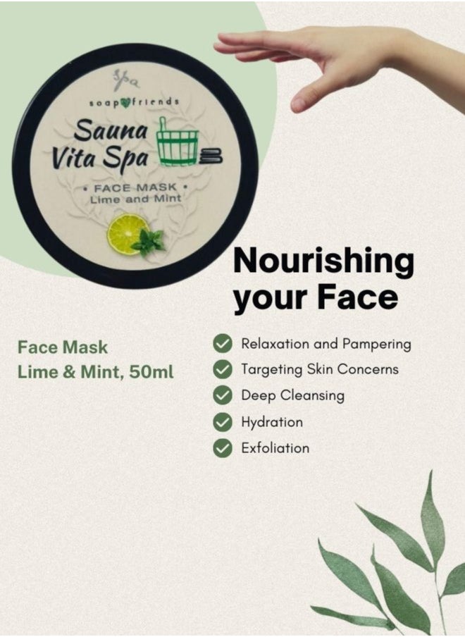 Soap&Friends Lime Mint Gel Face Mask 50ml Gel Face Mask for Radiant Face, Neck Soap&Friends  - Image 4
