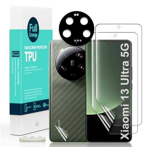 Ibywind Screen Protector for Xiaomi 13 Ultra 5G(6.73") 2 Pack+1 Pack Camera Len Protector+1 Back Film,Flexible TPU Film,HD Clear,Case Friendly,Bubble Free,Easy Install,Fingerprint Compatible - Image 1