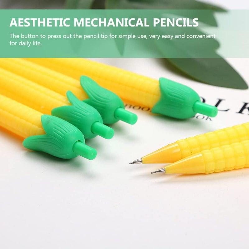woobles 10pcs Corn Mechanical Pencil 0.5mm, Cute Lead Pencil, Creative Mechanical Pencils Bulk for Children, Students Writing Drawing Sketch-Yellow 1 Count (Pack of 1) - Image 5