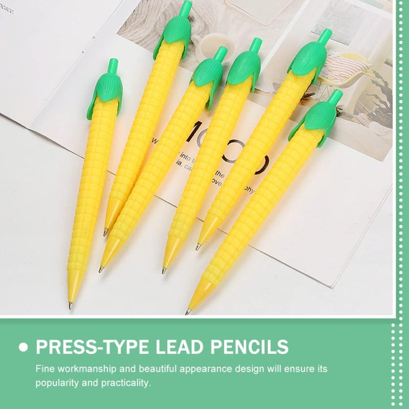 woobles 10pcs Corn Mechanical Pencil 0.5mm, Cute Lead Pencil, Creative Mechanical Pencils Bulk for Children, Students Writing Drawing Sketch-Yellow 1 Count (Pack of 1) - Image 2