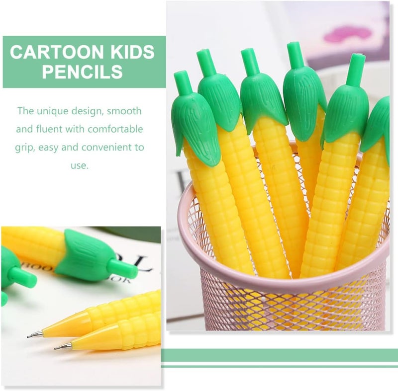 woobles 10pcs Corn Mechanical Pencil 0.5mm, Cute Lead Pencil, Creative Mechanical Pencils Bulk for Children, Students Writing Drawing Sketch-Yellow 1 Count (Pack of 1) - Image 3