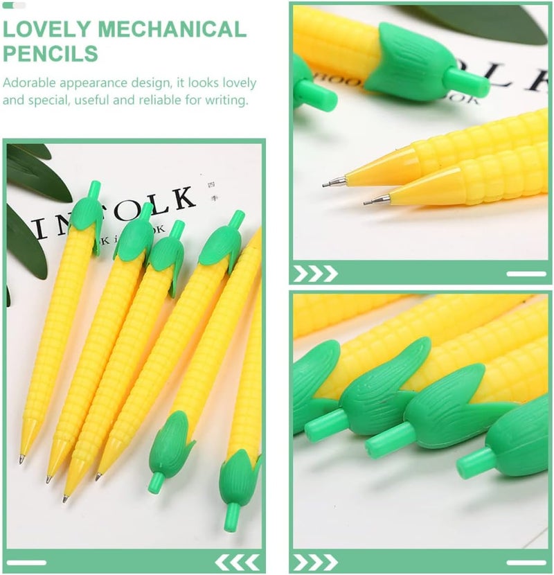 woobles 10pcs Corn Mechanical Pencil 0.5mm, Cute Lead Pencil, Creative Mechanical Pencils Bulk for Children, Students Writing Drawing Sketch-Yellow 1 Count (Pack of 1) - Image 4
