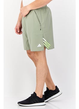 Adidas Men Regular Fit Brand Logo Training Short, Khaki  - Image 4