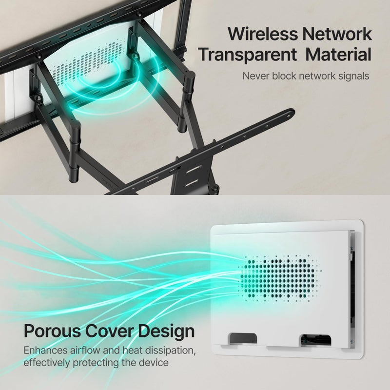 PEGZONE 9" in-Wall Media Box, Recessed Outlet Wall Box, Structured Media Enclosure for One Connect & Network Switches, Works with Fire TV Stick & Samsung -Friendly Cable Management Kit - Image 5