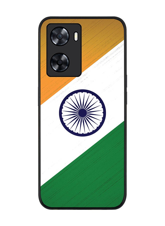 Stylizedd Rugged Black edge case for Oppo A57 4G/Oppo A77 4G/Oppo A77s Slim fit Soft Case Flexible Rubber Edges Anti Drop TPU Gel Thin Cover - Flag Of India - Image 1