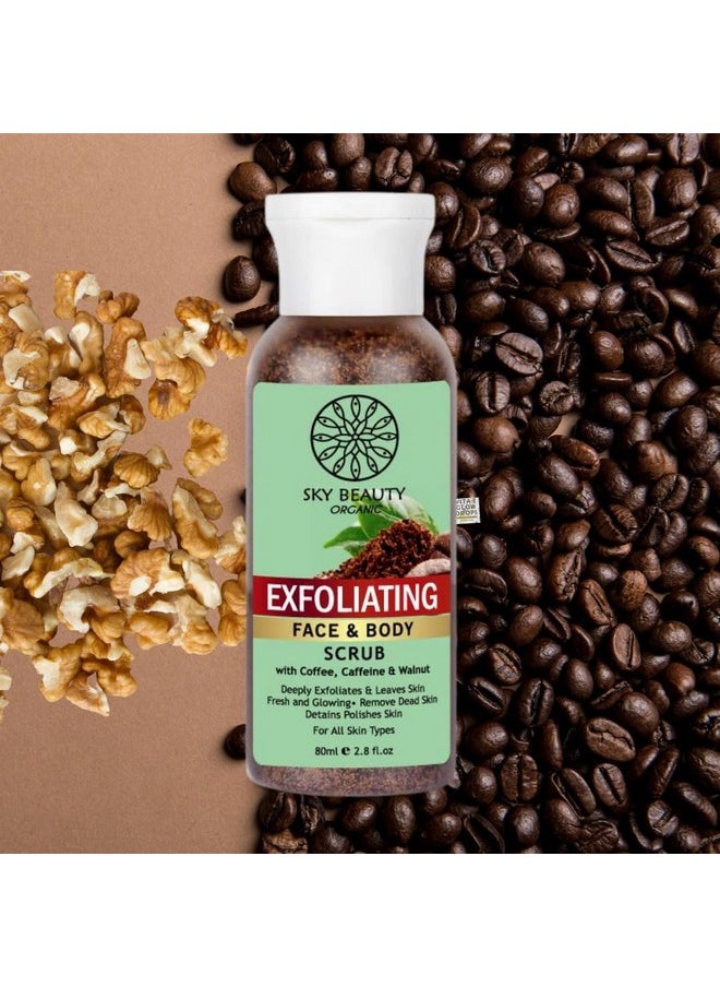 SKY BEAUTY ORGANIC Coffee Scrub For Face & Body Exfoliation And Dirt Removal | Polishes Skin, Reduces Tan & Blackheads | Anti - Cellulite | Natural Coffee | Paraben Free, 100G  - Image 2