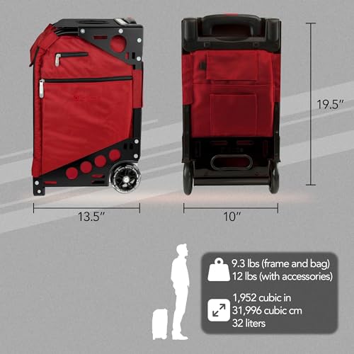 ZUCA Pro Carry On Luggage with Wheels - Black Bag and Black Frame, with 5 Packing Pouches, Travel Cover, and Built-In Seat - Image 4