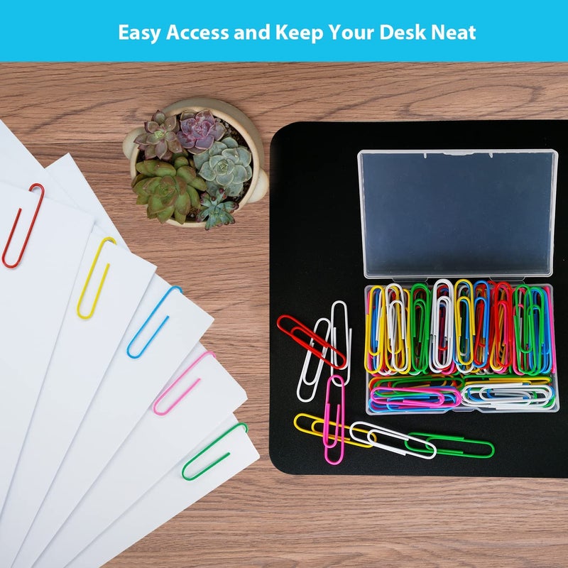 AnutriON Paper Clips, 100Pcs 2 Inch Large Paperclips, Assorted Colored Coated Jumbo Reusable Big Paperclips, Large Colored Paper Clips for Office School Document Organizing - Image 5
