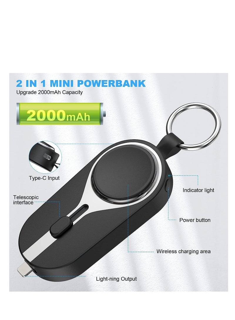 LumsAura 2-in-1 Magnetic Wireless Charger for Apple Watch ，2000mAh PowerBank –Compatible with Apple Watch Series 1-10/Ultra1/Ultra 2/SE & MagSafe AirPods Series, Portable Design (Black) - Image 4