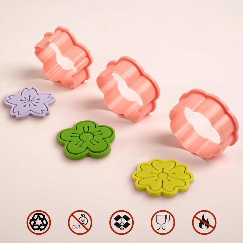 Sakolla 8 Pack Flower Cookie Cutters, 3D Cookie Cutter with Plunger Stamp, 8 Styles Spring Flowers Cookie Stamps for Home Kitchen - Image 2