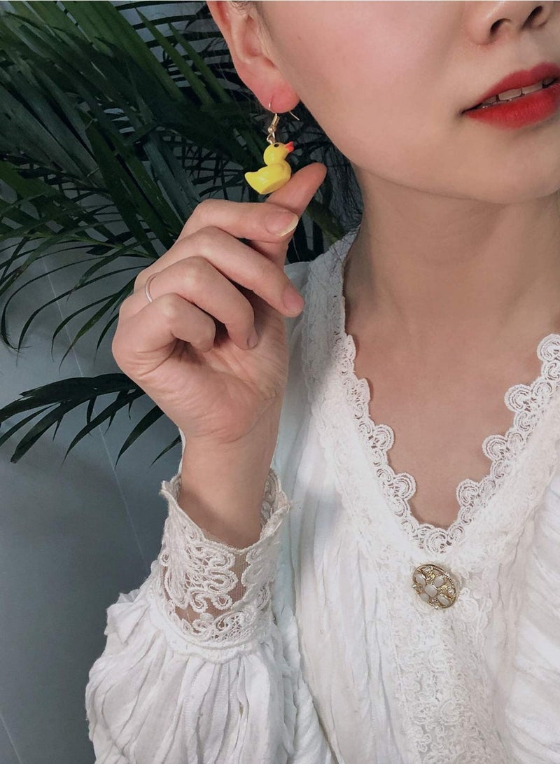 واي آند دي Earrings, 20 Pairs of Weird Cute Earrings Fun Duck Bear Goldfish Water Bottle Dinosaur Mushroom Butterfly Strawberry Pendant Earring Set for Ladies Girls  - Image 2