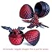 Flavery 3D Printed Flying Dragon in Egg Easter Egg with 9 Flexible Winged Dragon Inside Colorful Fidget Toy Birthday Gift Desk Pet Figure Black Red - Image 4