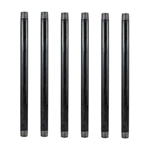 GeilSpace 6 Pack 1/2" × 16" Heavy Duty Pre-Cut Grey Metal Pipe, Industrial Steel Fits Standard Half Inch Threaded Pipes and Fittings - Vintage DIY Industrial Shelving (1/2" × 16", Grey) - Image 1