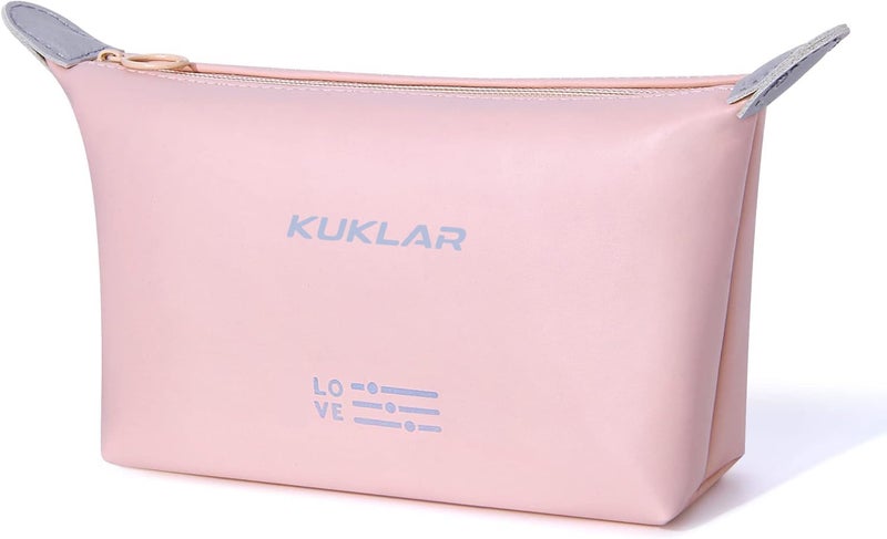 KUKLAR Small Pouch Toiletry Bag for Women Waterproof Makeup Pouch for Purse Travel Portable Zip Pouch Aesthetic Bag Pack of 2 (Pink) - Image 2