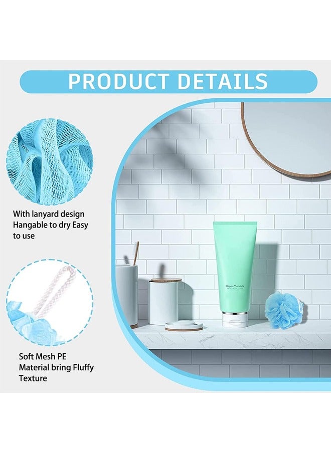 Pack of 3 Bath Sponge Shower Loofahs Mesh Pouf Shower Ball Bath Body Wash Puff 3 Colors - Image 3