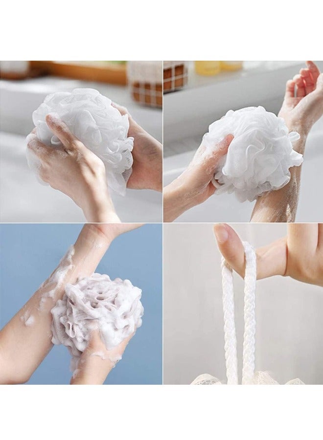 Pack of 3 Bath Sponge Shower Loofahs Mesh Pouf Shower Ball Bath Body Wash Puff 3 Colors - Image 4