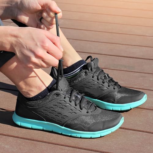 YFINE Oval Sports Shoe Laces: 2 Pairs 31 Inch Grey Half Round Shoelaces for Sneaker Athletic Shoes - Image 5