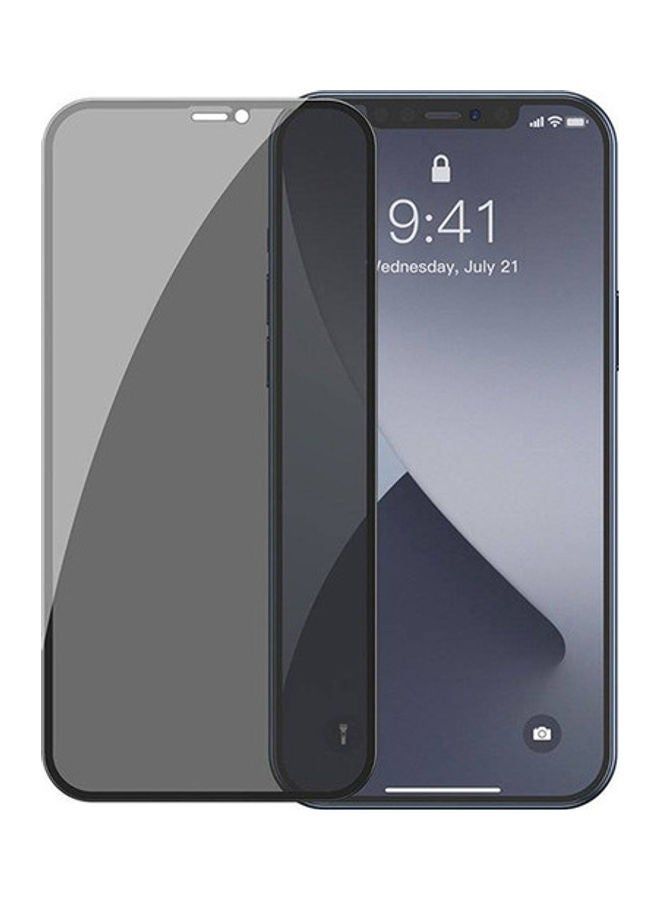 vesus Full Screen Curved Anti-Peeping Tempered Glass for Apple iPhone 12/12 Pro Clear/Black