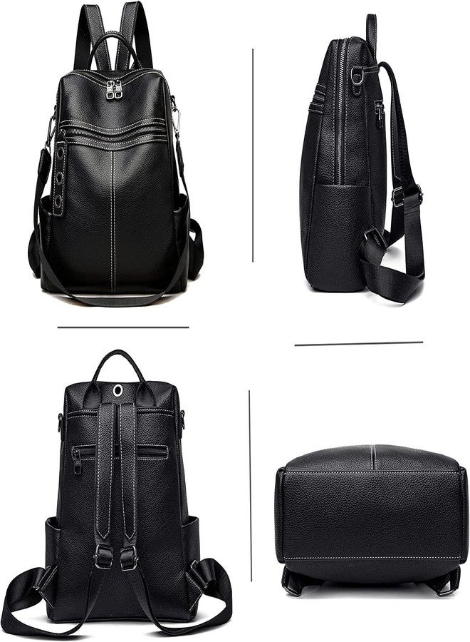 TrueArch Women's Fashion Backpack Casual Convertible Daypacks Satchel Handbags Multipurpose Bag (Black) - Image 4