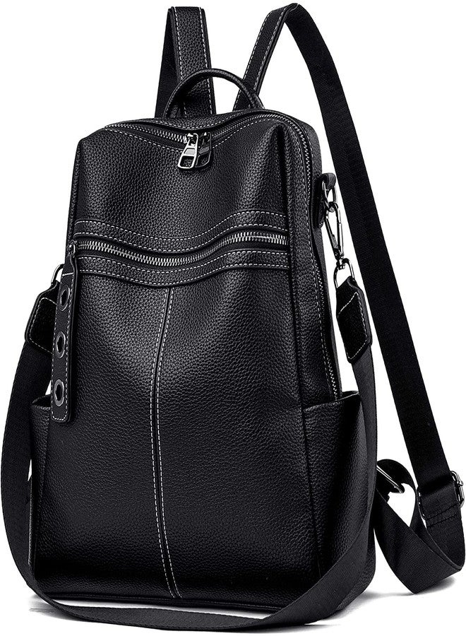 TrueArch Women's Fashion Backpack Casual Convertible Daypacks Satchel Handbags Multipurpose Bag (Black) - Image 2
