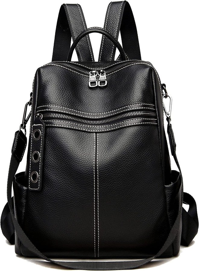 TrueArch Women's Fashion Backpack Casual Convertible Daypacks Satchel Handbags Multipurpose Bag (Black) - Image 1