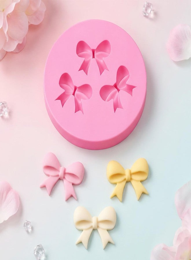 Zelphvt 4 Pcs Bow Molds for Chocolate, Bow Silicone Mold Silicone Fondant Molds for DIY Desserts Cupcake Topper Paste Polymer Clay - Image 4