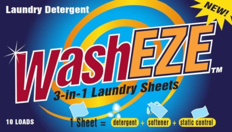 ورق غسيل واش إيزي (10 قطعة) - ورق غسيل معطر - منظف - ملين أقمشة - مزيل بقع - ورق صابون مضاد للكهرباء الساكنة - ورق منظف شامل - مناسب للسفر والسكن الجامعي - Image 2