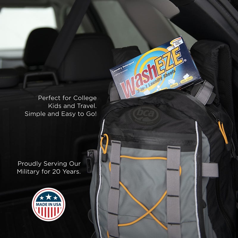 ورق غسيل واش إيزي (10 قطعة) - ورق غسيل معطر - منظف - ملين أقمشة - مزيل بقع - ورق صابون مضاد للكهرباء الساكنة - ورق منظف شامل - مناسب للسفر والسكن الجامعي - Image 5