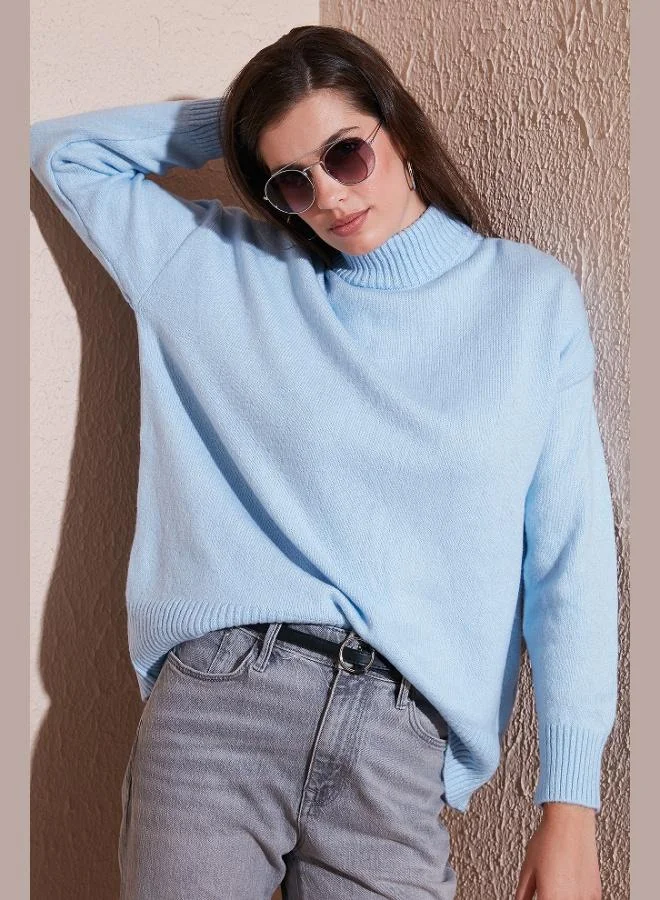 Lela Lela Premium Oversize Fit Turtleneck Soft Textured Knitwear Sweater Women's SWEATER 680KZ00469