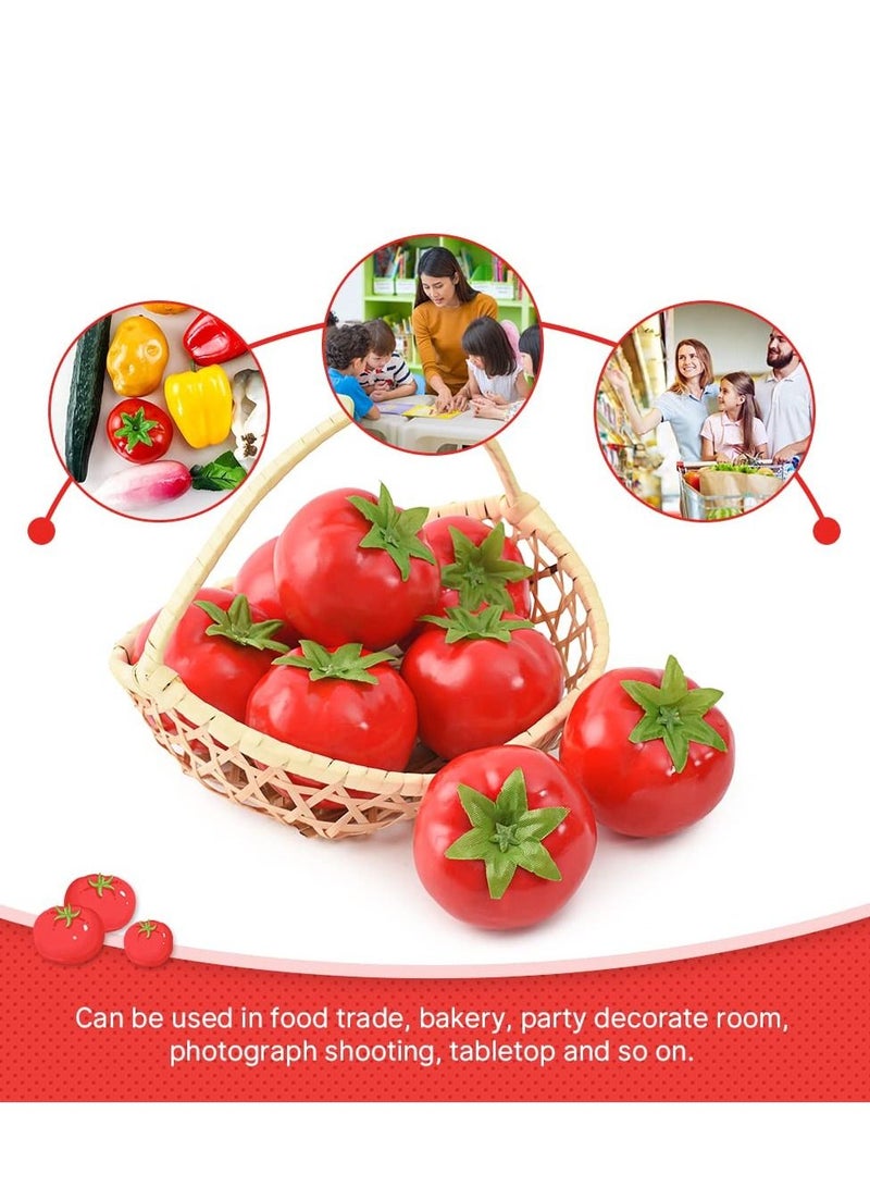 SYOSI 8 Pcs Artificail Tomatoes, Fake Tomatoes for Decoration Artificial Vegetables Tomatoes, Normal Size Simulation Tomatoes Kitchen Home Decor, Party Decor, Photo Fruits, Photography Props - Image 2