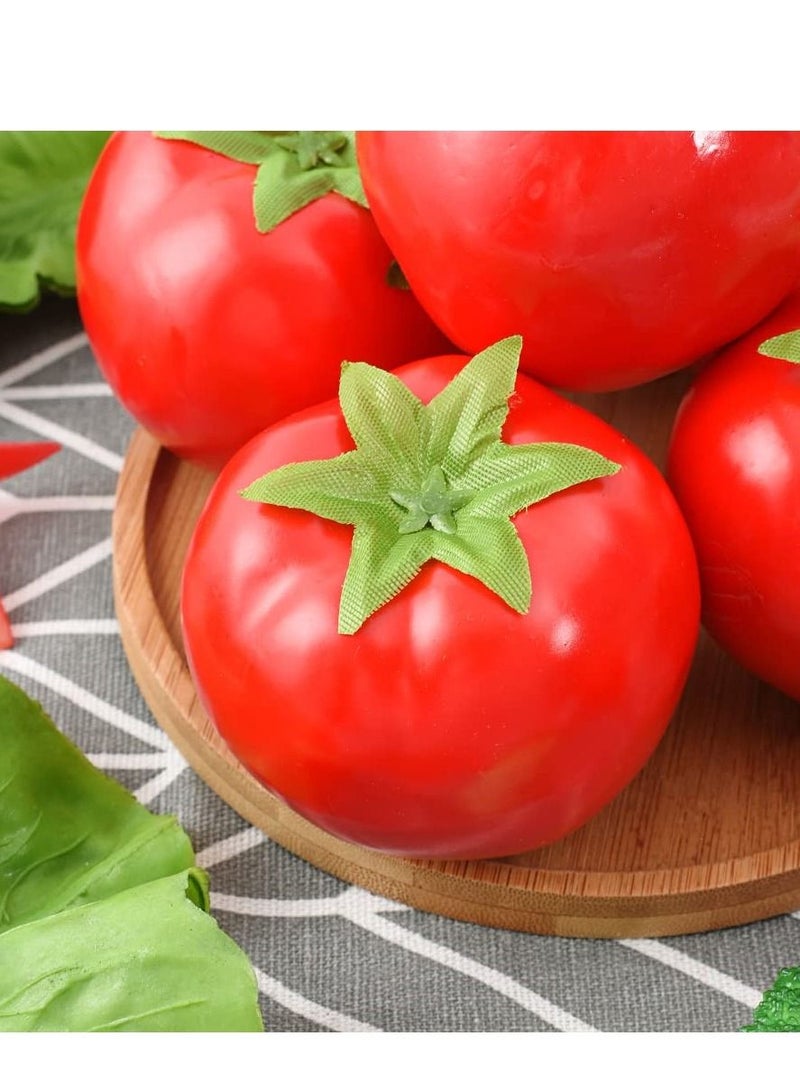 SYOSI 8 Pcs Artificail Tomatoes, Fake Tomatoes for Decoration Artificial Vegetables Tomatoes, Normal Size Simulation Tomatoes Kitchen Home Decor, Party Decor, Photo Fruits, Photography Props - Image 4