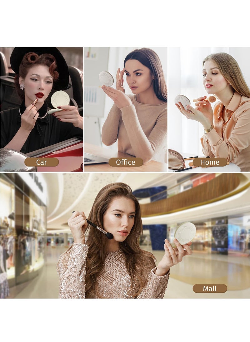 Travel Makeup Mirror with Light 1x/5x Magnification Compact Portable Mirror Mini LED Pocket Mirror Double Sided USB Rechargeable Touch Screen for Handbags Wallet Girls Women Gift  - Image 5