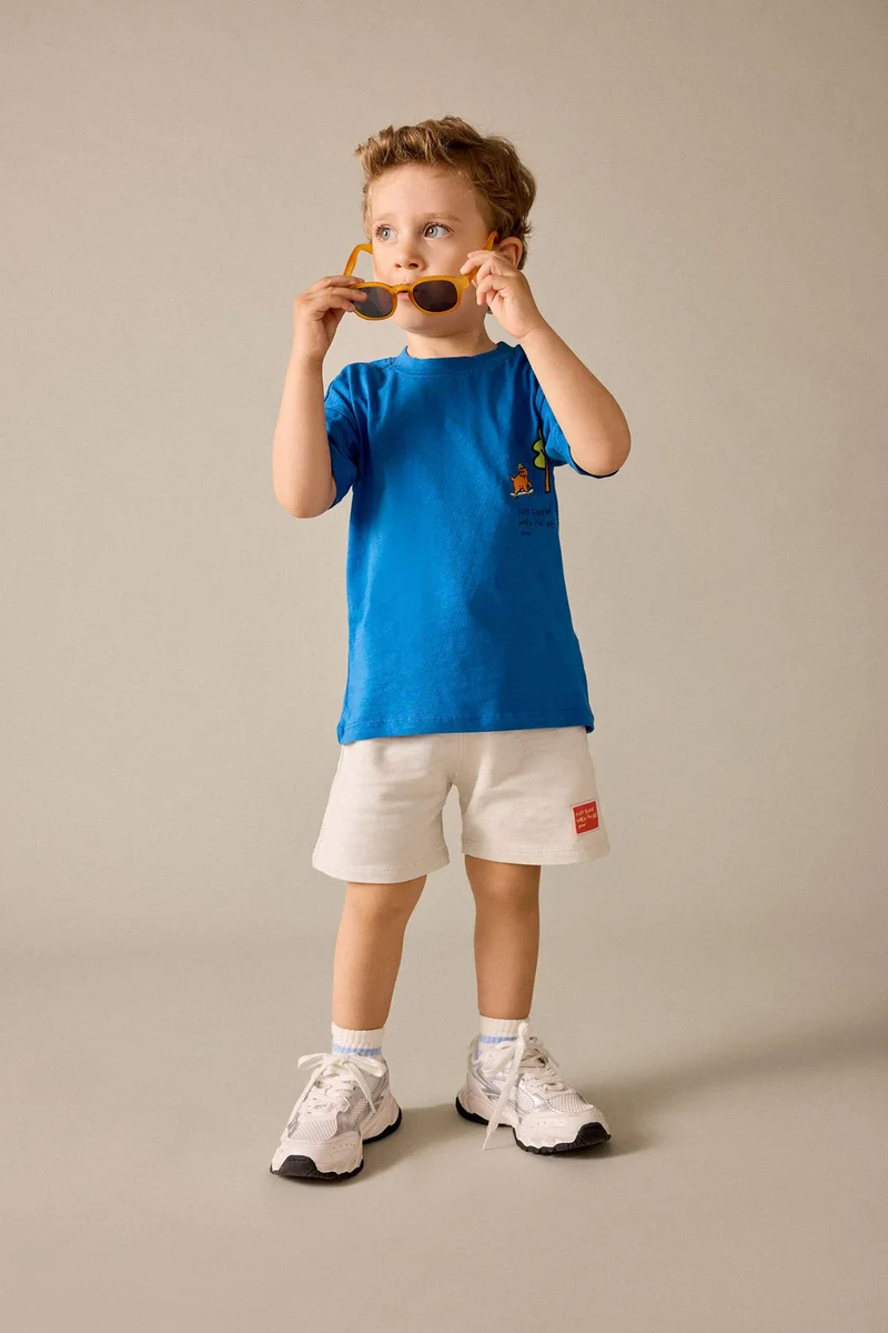 ديفاكتو Baby Boy 2 piece Regular Fit T-Shirt Shorts Set