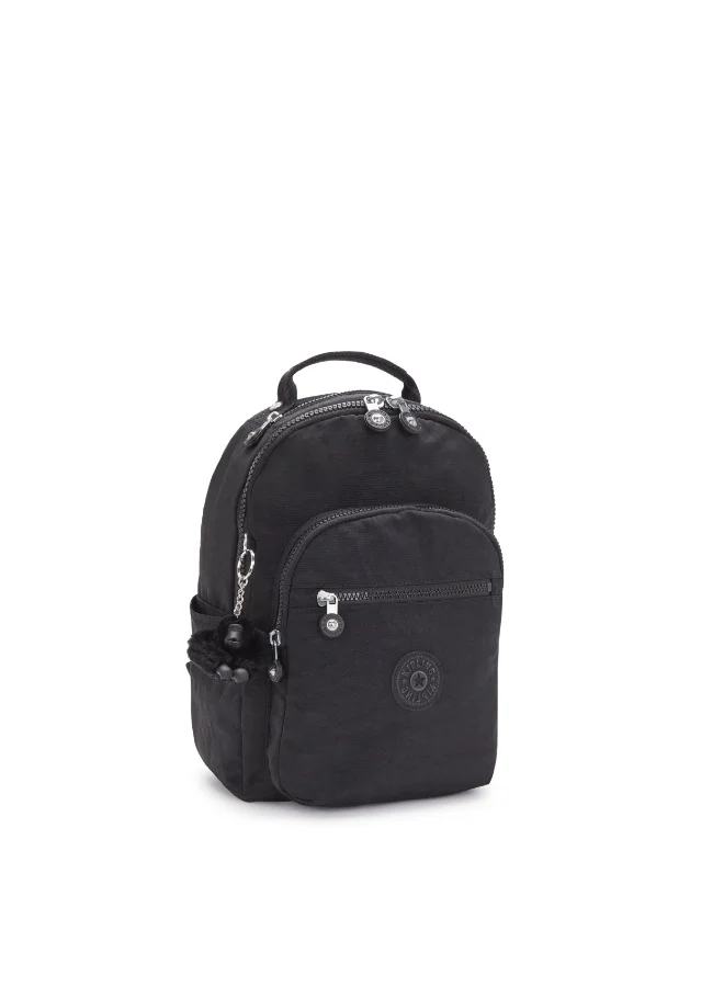 كيبلينغ حقيبة ظهر صغيرة Classic Seoul S Ergonomic Kids School Small مع حماية للابتوب، 11 بوصة، 14 لتر، وزن 0.50 كجم، حامل زجاجة – اللون Black Noir (أسود)